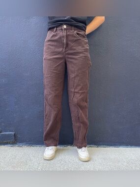 Anko wide high rise brown carpenter pants size 10/28”